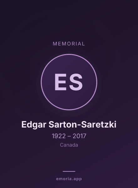 Memorial portrait of Edgar Sarton-Saretzki