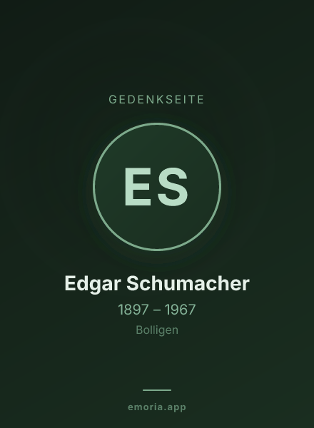 Gedenkportrait von Edgar Schumacher