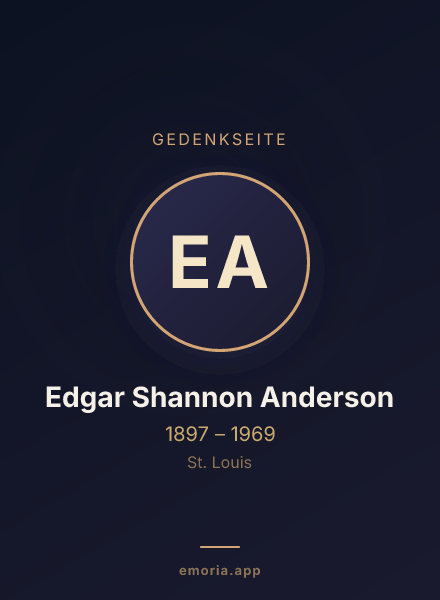 Gedenkportrait von Edgar Shannon Anderson