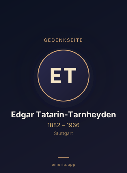 Gedenkportrait von Edgar Tatarin-Tarnheyden