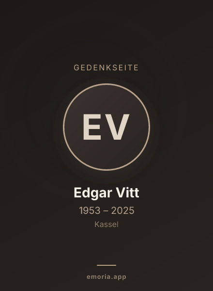 Gedenkportrait von Edgar Vitt