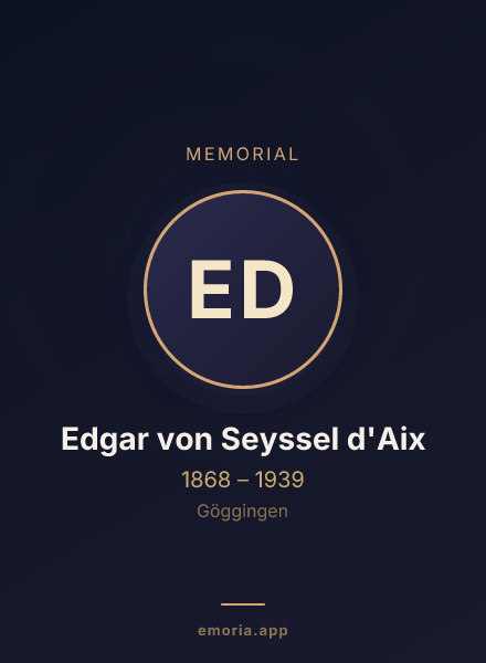 Memorial portrait of Edgar von Seyssel d'Aix
