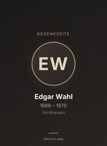 Gedenkportrait von Edgar Wahl