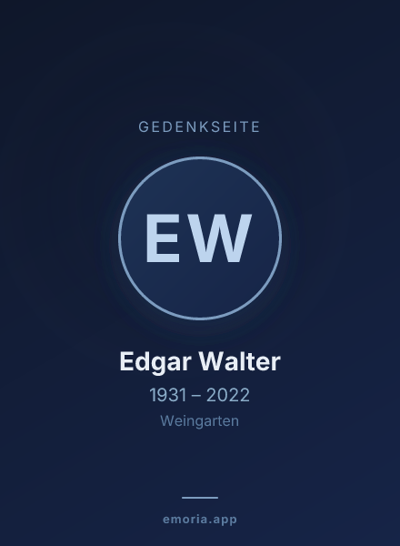 Gedenkportrait von Edgar Walter