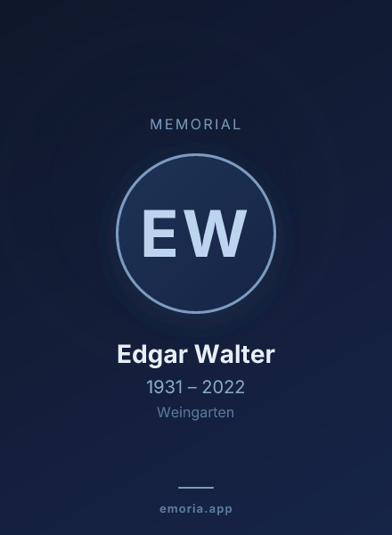 Memorial portrait of Edgar Walter