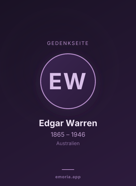 Gedenkportrait von Edgar Warren