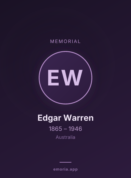 Memorial portrait of Edgar Warren