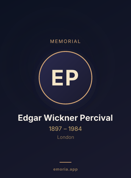 Memorial portrait of Edgar Wickner Percival