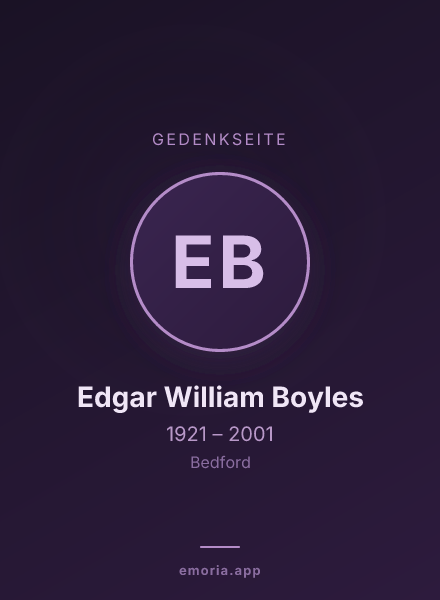 Gedenkportrait von Edgar William Boyles
