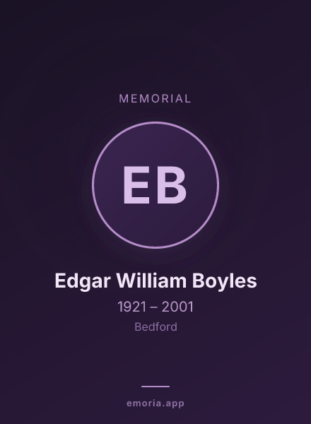 Memorial portrait of Edgar William Boyles