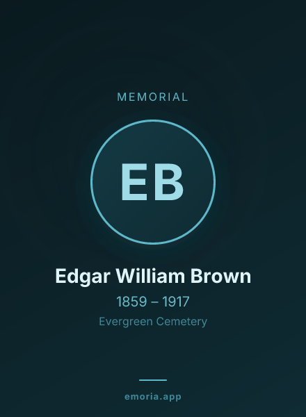 Memorial portrait of Edgar William Brown
