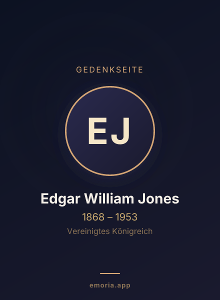 Gedenkportrait von Edgar William Jones