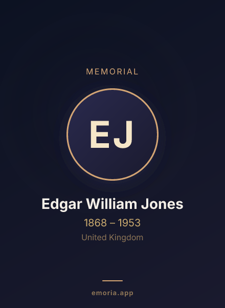 Memorial portrait of Edgar William Jones