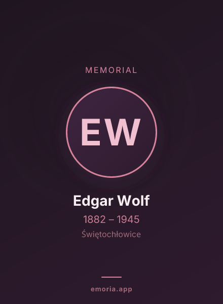 Memorial portrait of Edgar Wolf