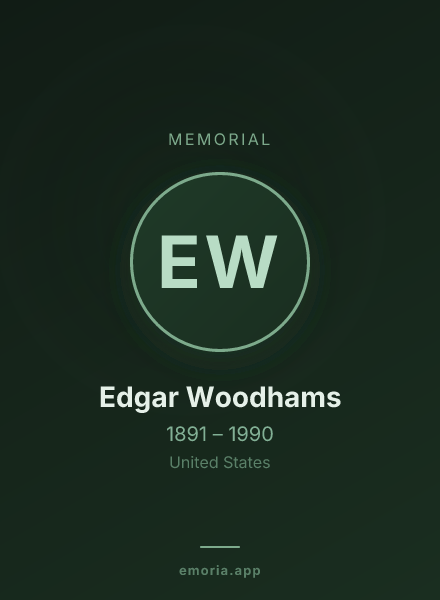 Memorial portrait of Edgar Woodhams