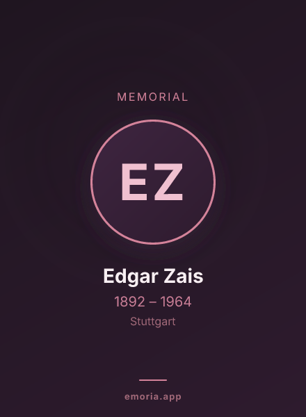 Memorial portrait of Edgar Zais