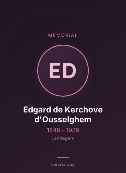 Memorial portrait of Edgard de Kerchove d'Ousselghem