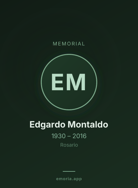 Memorial portrait of Edgardo Montaldo