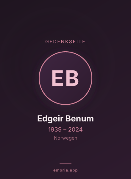 Gedenkportrait von Edgeir Benum
