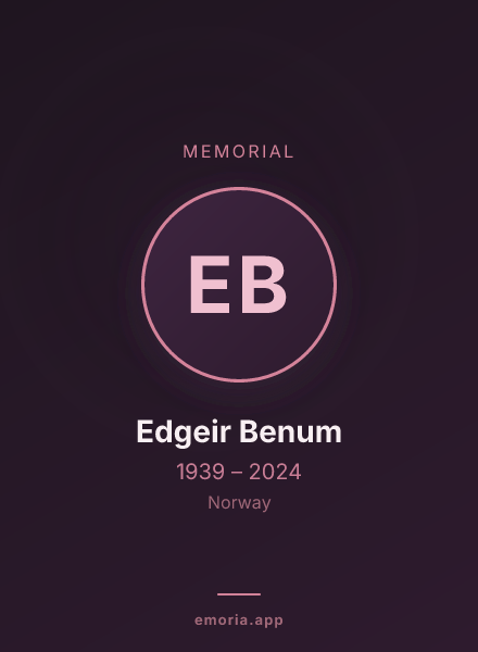 Memorial portrait of Edgeir Benum