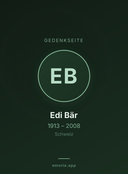 Gedenkportrait von Edi Bär