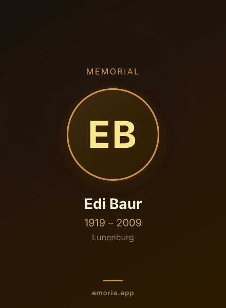Memorial portrait of Edi Baur