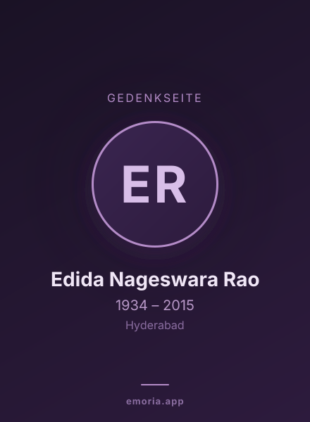 Gedenkportrait von Edida Nageswara Rao