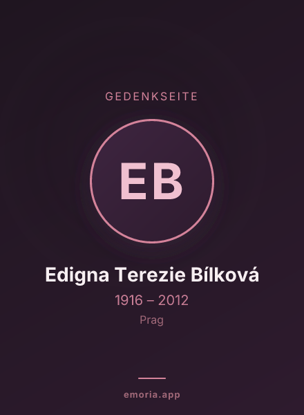 Gedenkportrait von Edigna Terezie Bílková