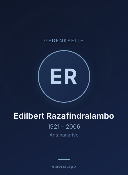 Gedenkportrait von Edilbert Razafindralambo