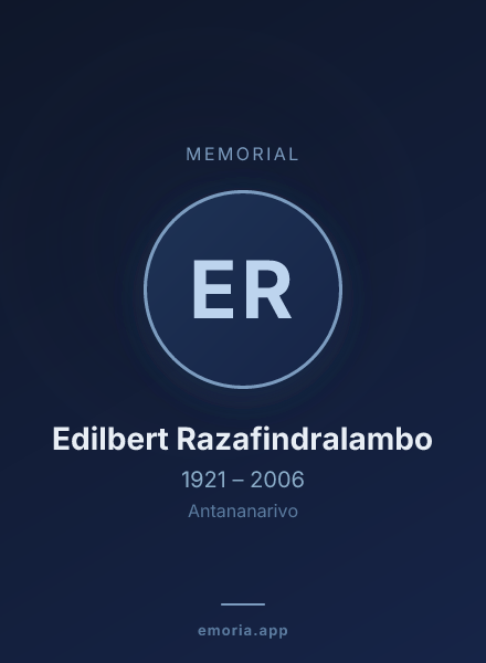 Memorial portrait of Edilbert Razafindralambo