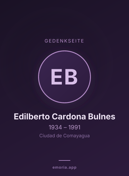 Gedenkportrait von Edilberto Cardona Bulnes