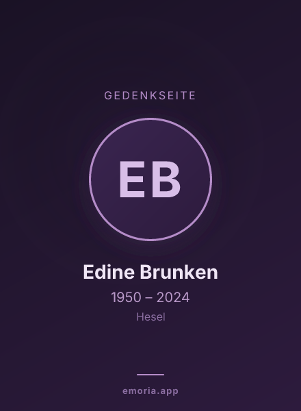Gedenkportrait von Edine Brunken