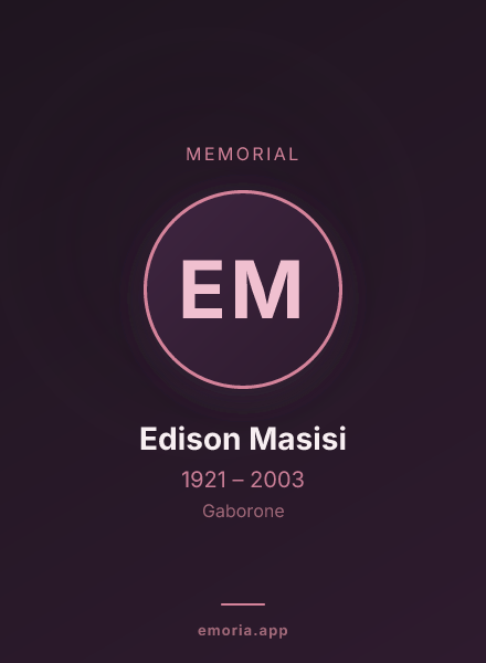 Memorial portrait of Edison Masisi