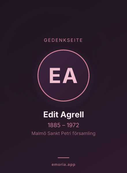 Gedenkportrait von Edit Agrell
