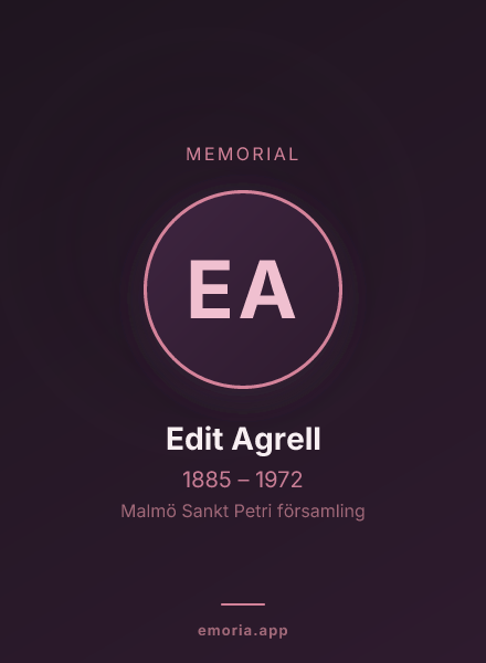 Memorial portrait of Edit Agrell