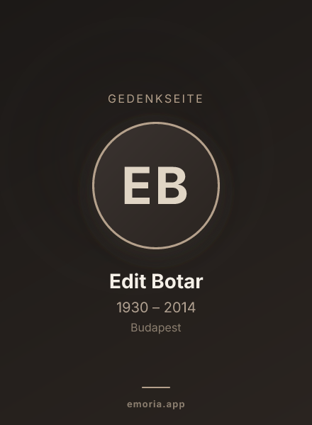 Gedenkportrait von Edit Botar
