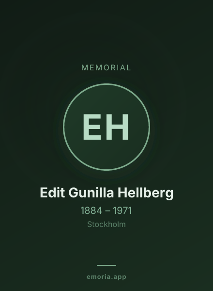 Memorial portrait of Edit Gunilla Hellberg