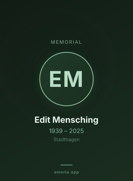 Memorial portrait of Edit Mensching