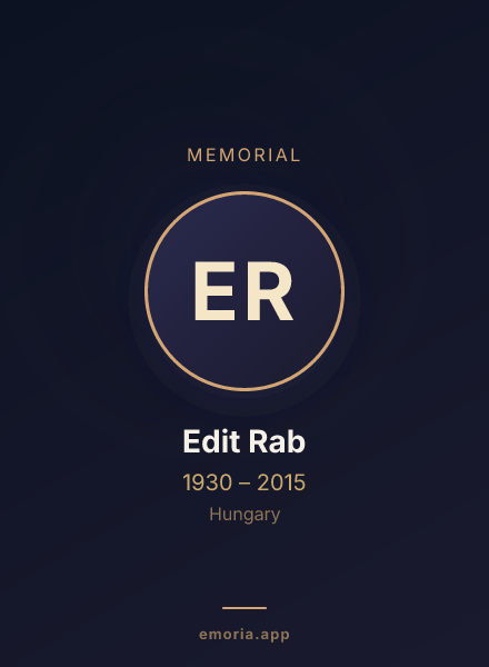 Memorial portrait of Edit Rab
