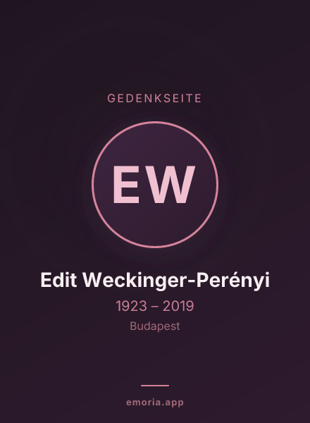 Gedenkportrait von Edit Weckinger-Perényi