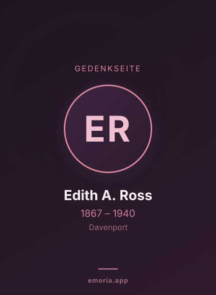 Gedenkportrait von Edith A. Ross