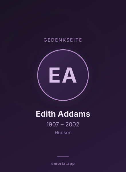 Gedenkportrait von Edith Addams