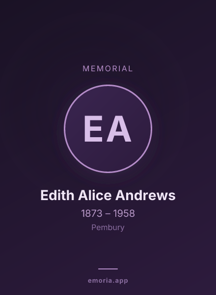 Memorial portrait of Edith Alice Andrews