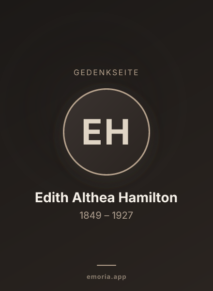 Gedenkportrait von Edith Althea Hamilton