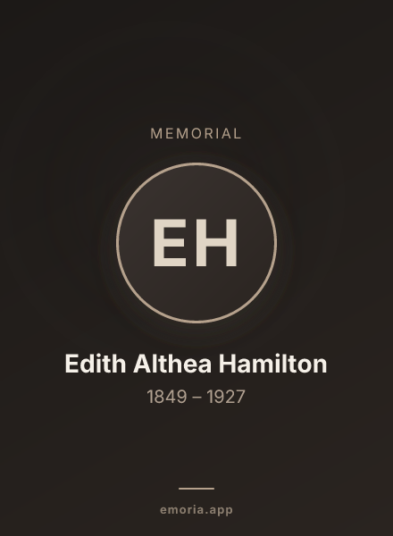 Memorial portrait of Edith Althea Hamilton