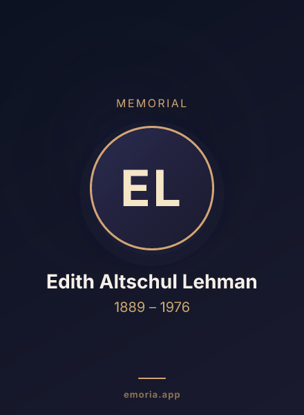 Memorial portrait of Edith Altschul Lehman