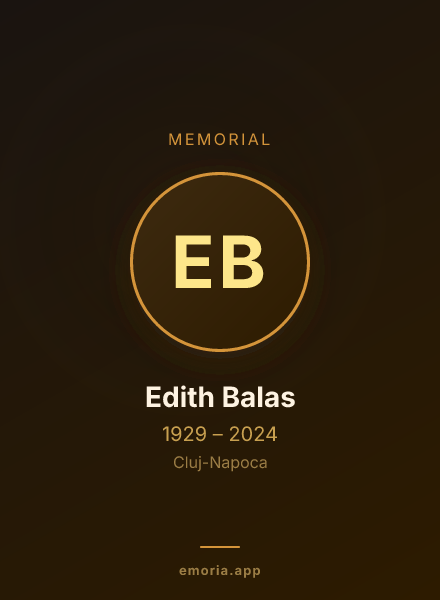 Memorial portrait of Edith Balas