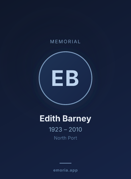 Memorial portrait of Edith Barney