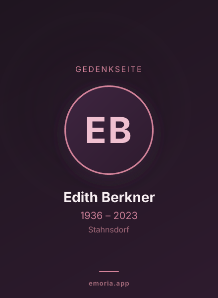 Gedenkportrait von Edith Berkner