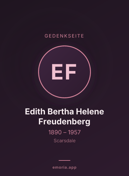 Gedenkportrait von Edith Bertha Helene Freudenberg